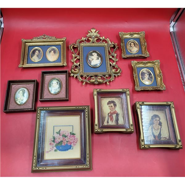 Vintage Framed Prints & Needlepoint