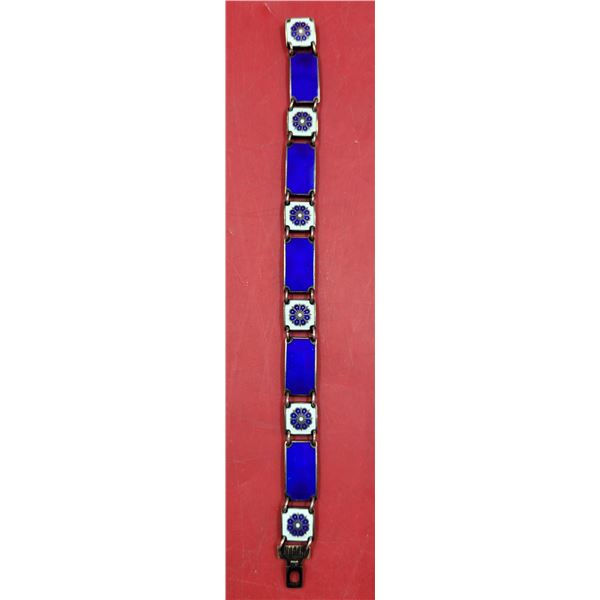 Beautiful Enamelled Norway Sterling Silver Bracelet (.925)