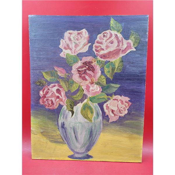 Original Hand Painted Still Floral Vase Scene