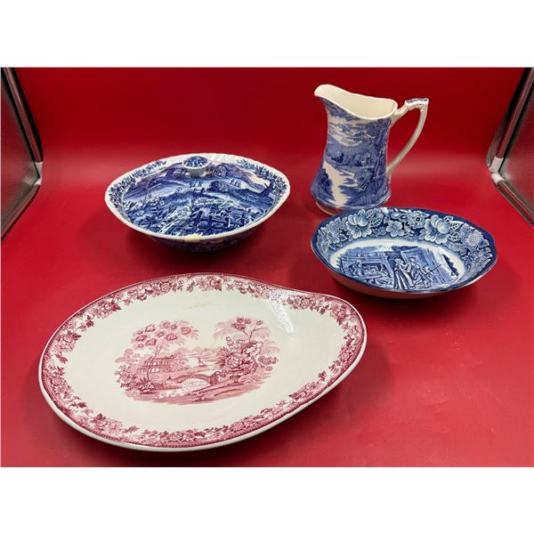 Vintage Dishware: Platter, Pitcher, & 2 Bowls