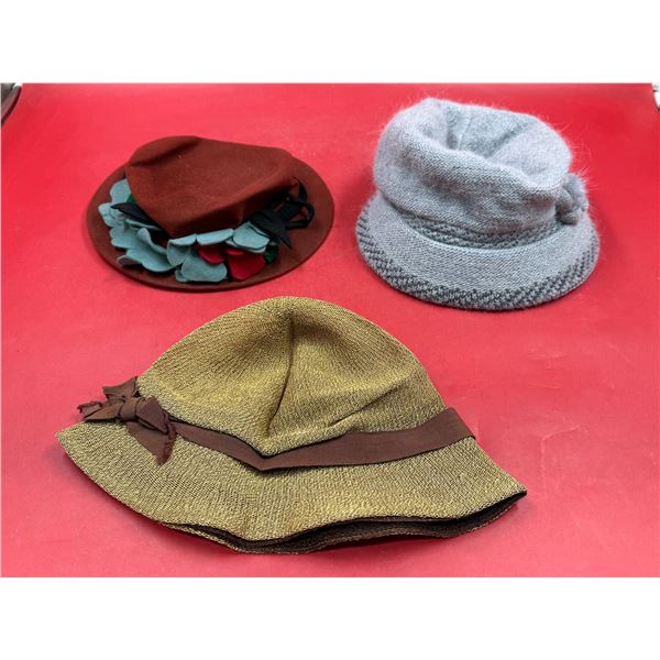 3 Vintage Ladies Hats