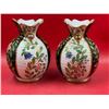 Image 2 : 2 Vintage Hand Painted Italian Made FLoral Vases