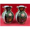 Image 3 : 2 Vintage Hand Painted Italian Made FLoral Vases