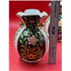 Image 5 : 2 Vintage Hand Painted Italian Made FLoral Vases