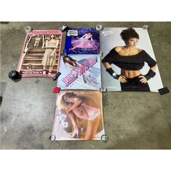 5 Vintage Posters: Wild Cherry, Foster Child, Juice Newton, Linda Ronstadt, & Patty Smyth