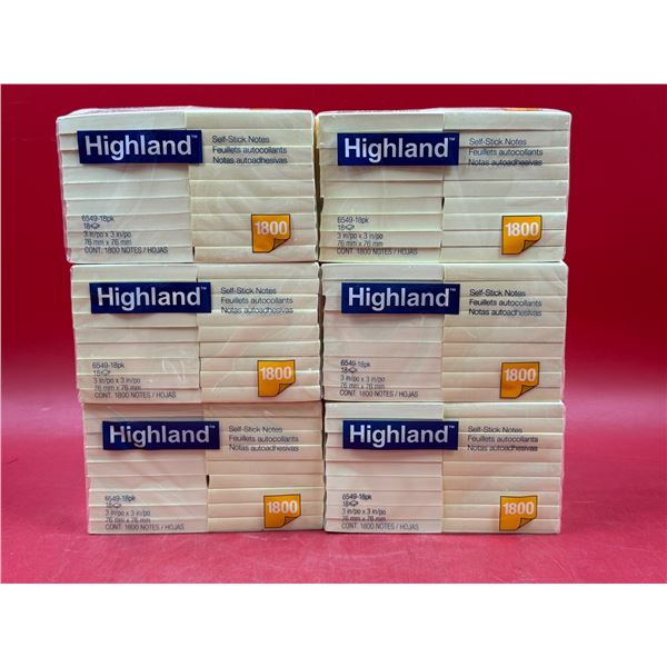 6 New Packages Of Highland Sticky Note PAds