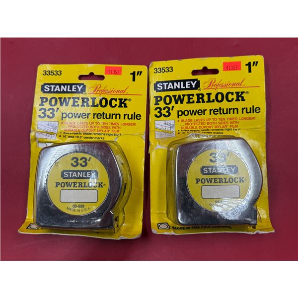 2 New Stanley Powerlock Measuring Tapes