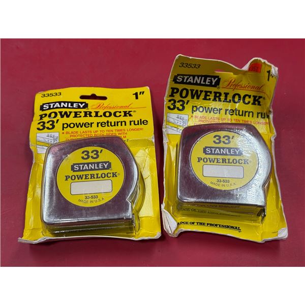 2 New Stanley Powerlock Measuring Tapes