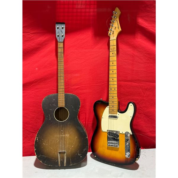 2 Guitars: 4-String Acoustic & Renegade Electric