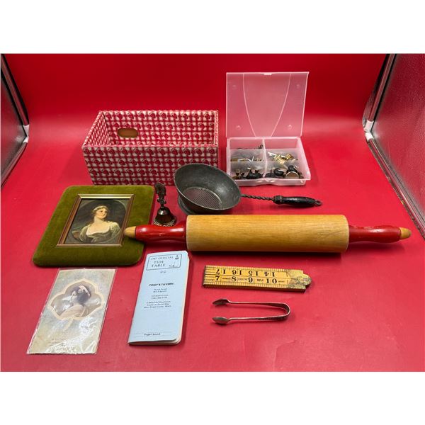 Vintage Variety: Roller Pin, Strawberry Box, Ruler, Hardware, & More