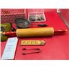 Image 3 : Vintage Variety: Roller Pin, Strawberry Box, Ruler, Hardware, & More