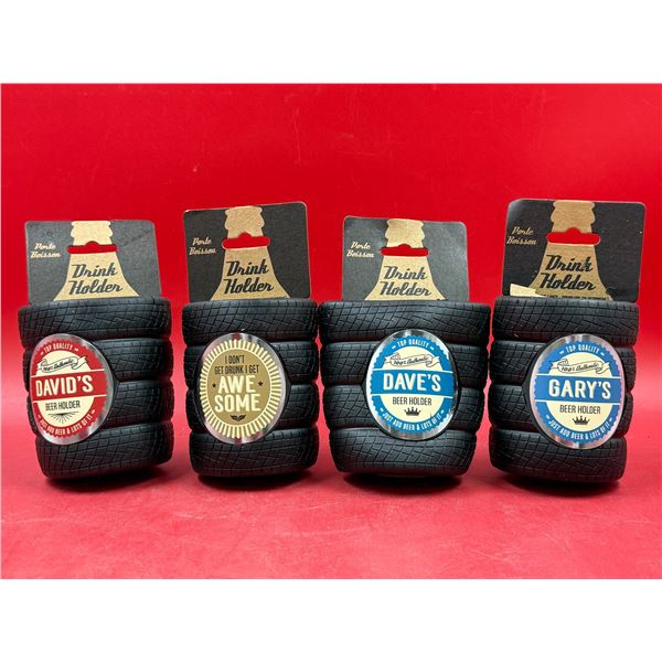 4 New Tire Themed Drink Holders
