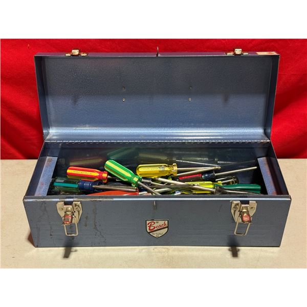 Vintage Beach Tool Box With Assorted Screwdrivers