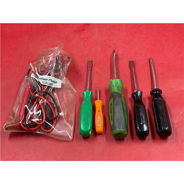 5 Snap-On Screwdrivers & Blue Point Electrical Cord