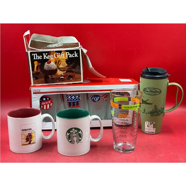 2 Starbucks Collectible Mugs, Coca-Cola Highballs, Keg Gift Pack, & More