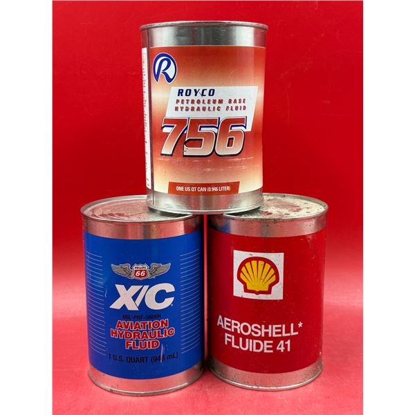 3 Oil Cans: Shell, Phillips 66, & Royco (All Full)