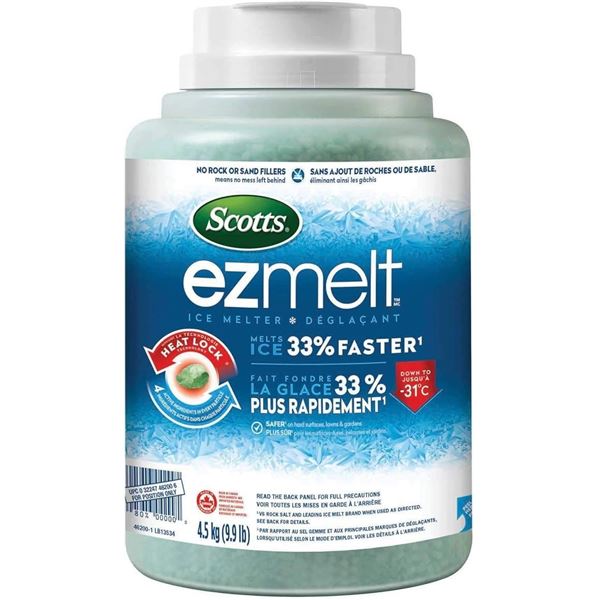 9.9LB Tub of Scotts EZMELT Ice Melter with Heat Lock Technology - New
