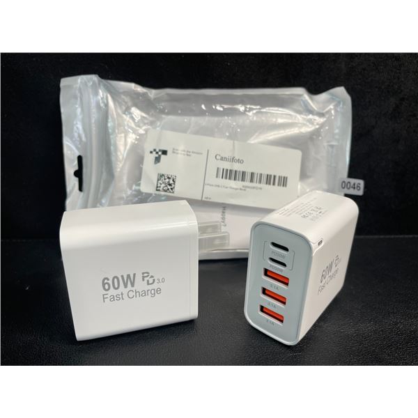 2-Pack of 60W 5-Port USB-C Fast Charger Blocks - New