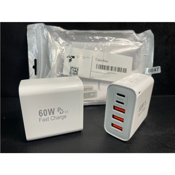 2-Pack of 60W 5-Port USB-C Fast Charger Blocks - New