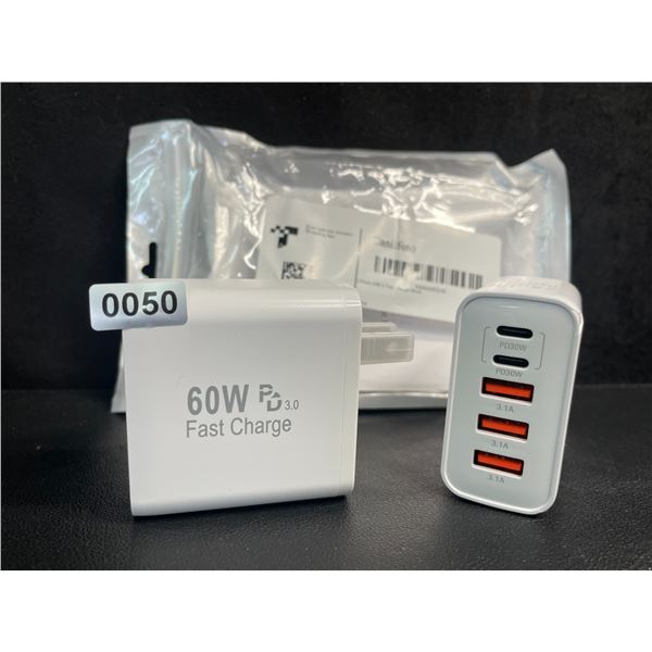 2-Pack of 60W 5-Port USB-C Fast Charger Blocks - New