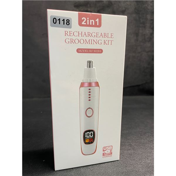 2-in-1 Rechargeable Nose & Ear Hair/Facial Trimmer Device - New