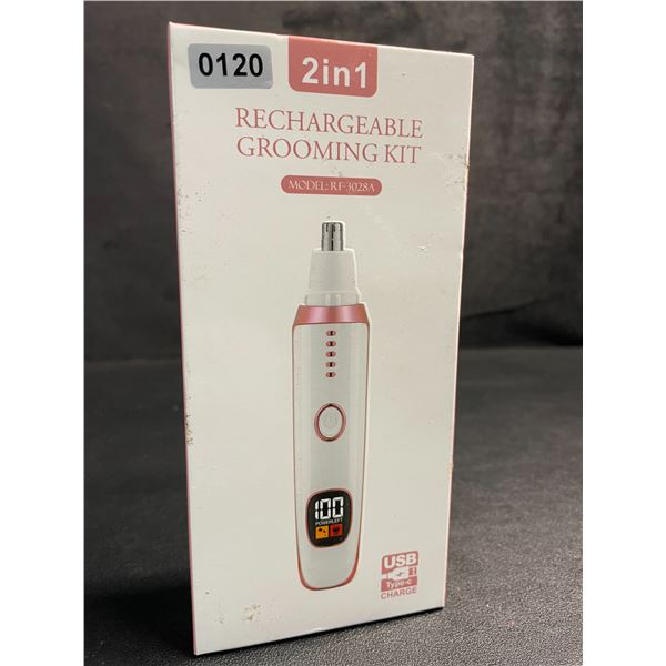 2-in-1 Rechargeable Nose & Ear Hair/Facial Trimmer Device - New