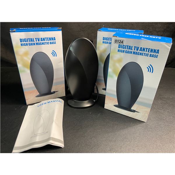 Lot of 3 Digital TV Antennas; Full HD 4K UHD Portable Smart TV Antennas - New in Box