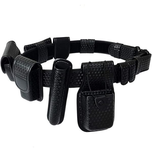 Rocotactical 8-in-1 Police Duty Belt Rig/Law Enforcement Duty Belt with Pouches (Black/Large) New