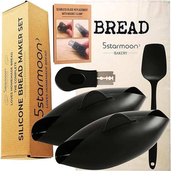 Complete Silicone Bread Maker Set with Bread Lame Cutter, Cloth, & Spatula - Brand New