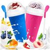 Image 1 : 2PC Frozen Magic Slushy Maker Cups (Pink + Blue) Freeze, Squeeze, Enjoy! New