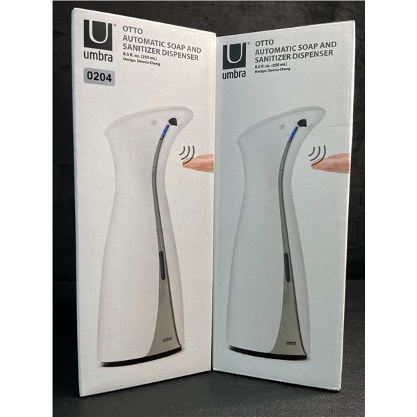 Lot of 2 Umbra OTTO Automatic Soap and Sanitizer Dispensers (250ml) Touchless Design - New