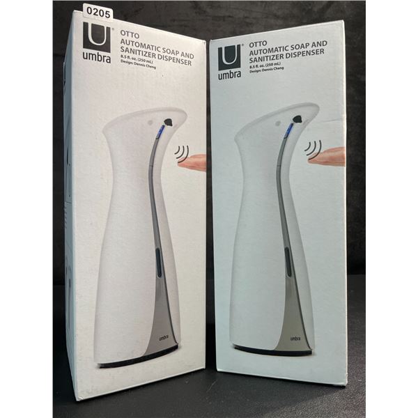 Lot of 2 Umbra OTTO Automatic Soap and Sanitizer Dispensers (250ml) Touchless Design - New