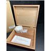 Image 4 : 1 Cherry Finish Spanish Cedar Humidor Box with Magnetic Seal & Humidifier Gel - New
