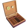 Image 5 : 1 Cherry Finish Spanish Cedar Humidor Box with Magnetic Seal & Humidifier Gel - New