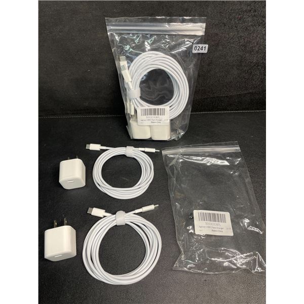 2x 2-Packs of USB-C to C Fast Chargers with 6FT Cords & 20W Blocks (2 Cords/Blocks Per Pack)
