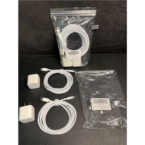 2x 2-Packs of USB-C to C Fast Chargers with 6FT Cords & 20W Blocks (2 Cords/Blocks Per Pack)