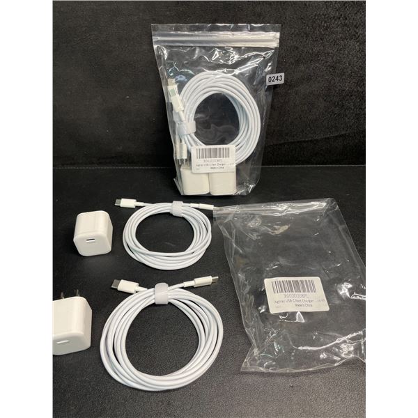 2x 2-Packs of USB-C to C Fast Chargers with 6FT Cords & 20W Blocks (2 Cords/Blocks Per Pack)