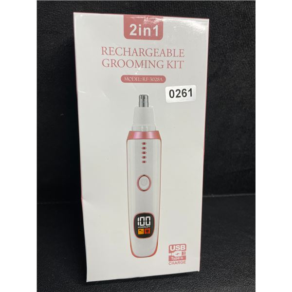2-in-1 Rechargeable Nose & Ear Hair/Facial Trimmer Device - New