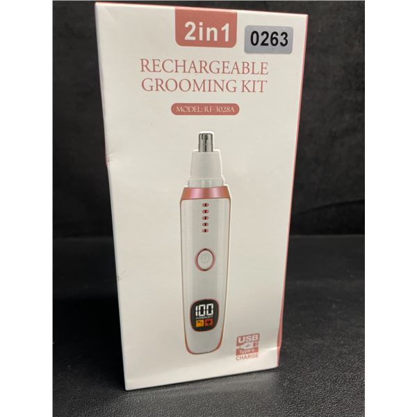 2-in-1 Rechargeable Nose & Ear Hair/Facial Trimmer Device - New