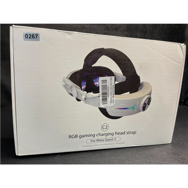 1 RGB Gaming Charging Head Strap for Meta Quest 3; Built-In 8000mAh Battery Capacity - New