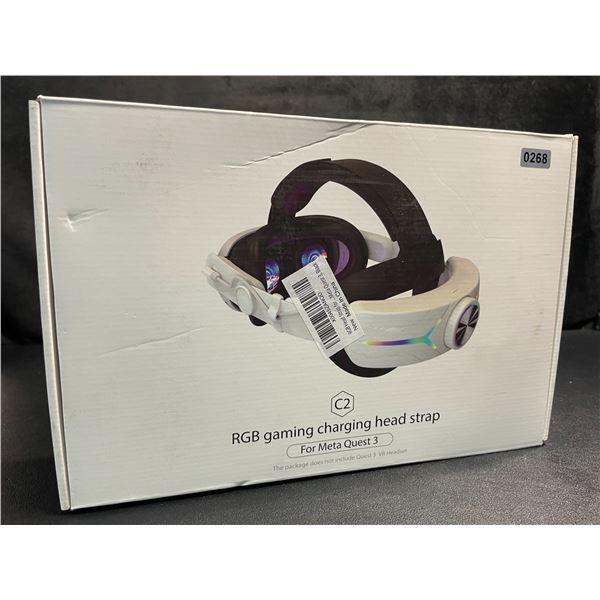 1 RGB Gaming Charging Head Strap for Meta Quest 3; Built-In 8000mAh Battery Capacity - New