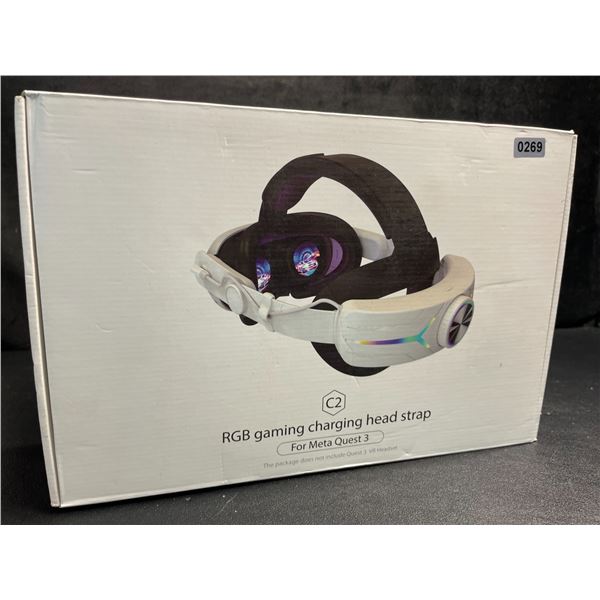 1 RGB Gaming Charging Head Strap for Meta Quest 3; Built-In 8000mAh Battery Capacity - New