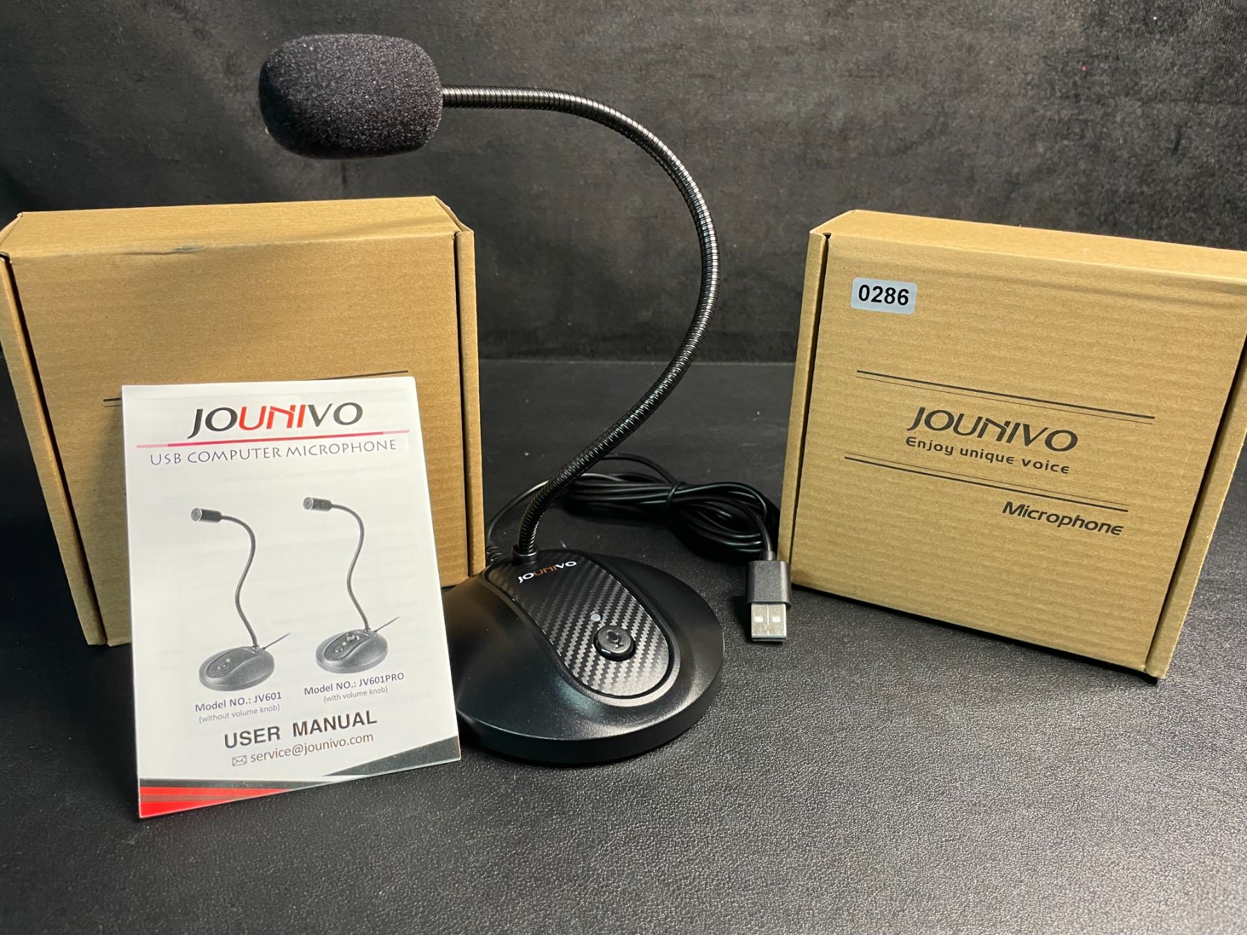 Lot of 2 Jounivo USB Computer Microphones; Plug & Play Condenser Mics ...