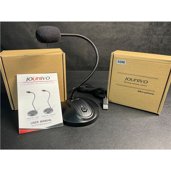 Lot of 2 Jounivo USB Computer Microphones; Plug & Play Condenser Mics; Gooseneck Design - New