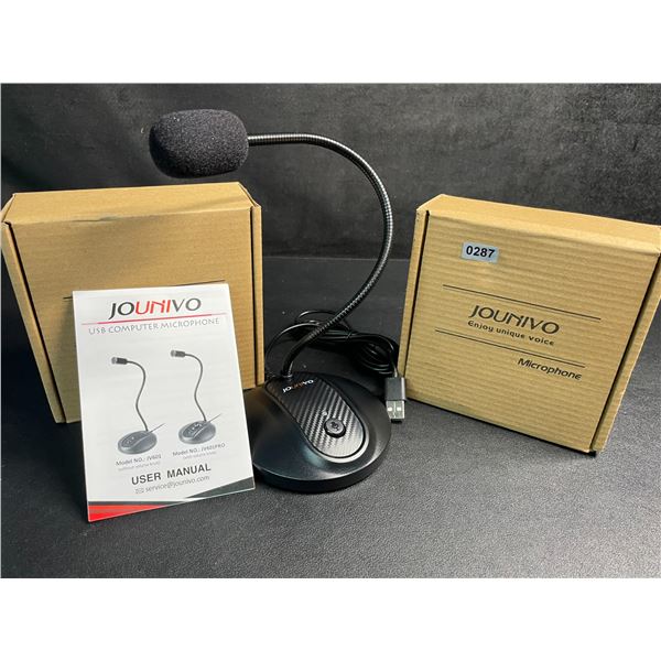Lot of 2 Jounivo USB Computer Microphones; Plug & Play Condenser Mics; Gooseneck Design - New