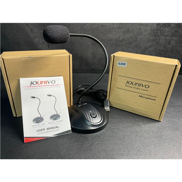 Lot of 2 Jounivo USB Computer Microphones; Plug & Play Condenser Mics; Gooseneck Design - New