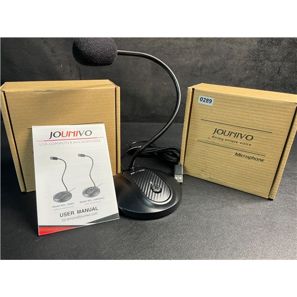 Lot of 2 Jounivo USB Computer Microphones; Plug & Play Condenser Mics; Gooseneck Design - New