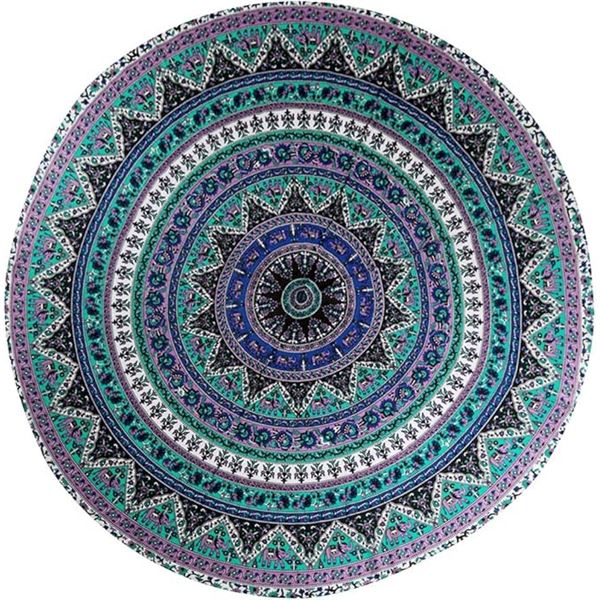 Rajrang 72" Round Printed Cotton Tapestry/Mandala Wall Hanging Decor/Hippie Tapestry - New