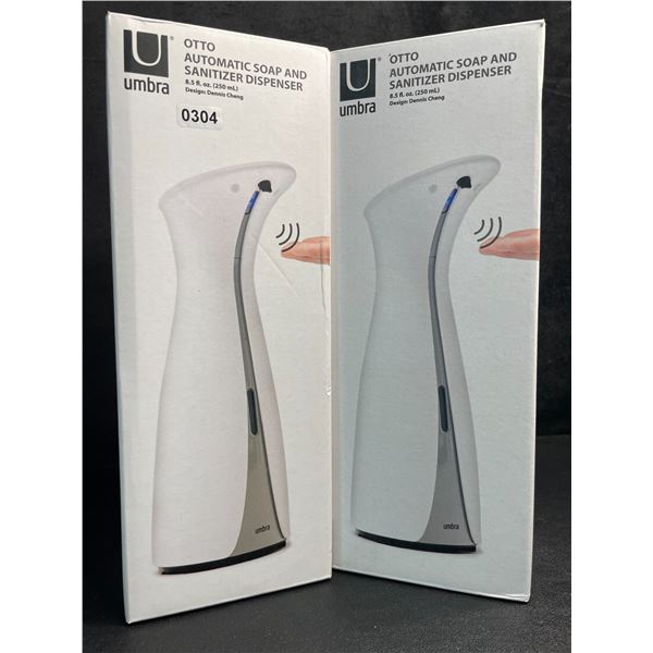 Lot of 2 Umbra OTTO Automatic Soap and Sanitizer Dispensers (250ml) Touchless Design - New