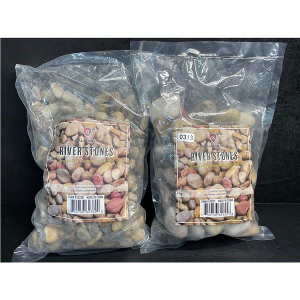 2 Bags of Galashield River Stones (5lbs Per Bag) Stone Size 1-2cm - New